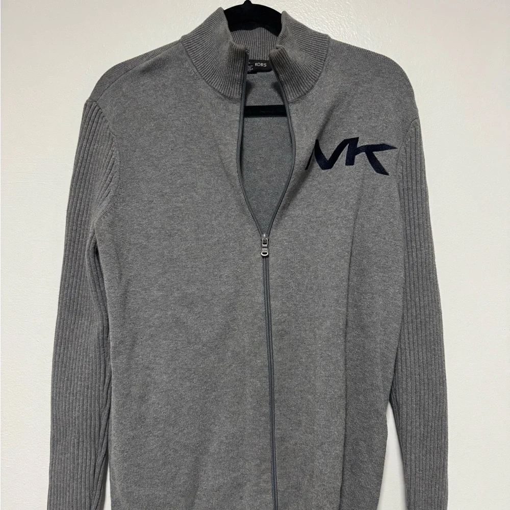Michael Kors Charcoal Zip-Up Sweater